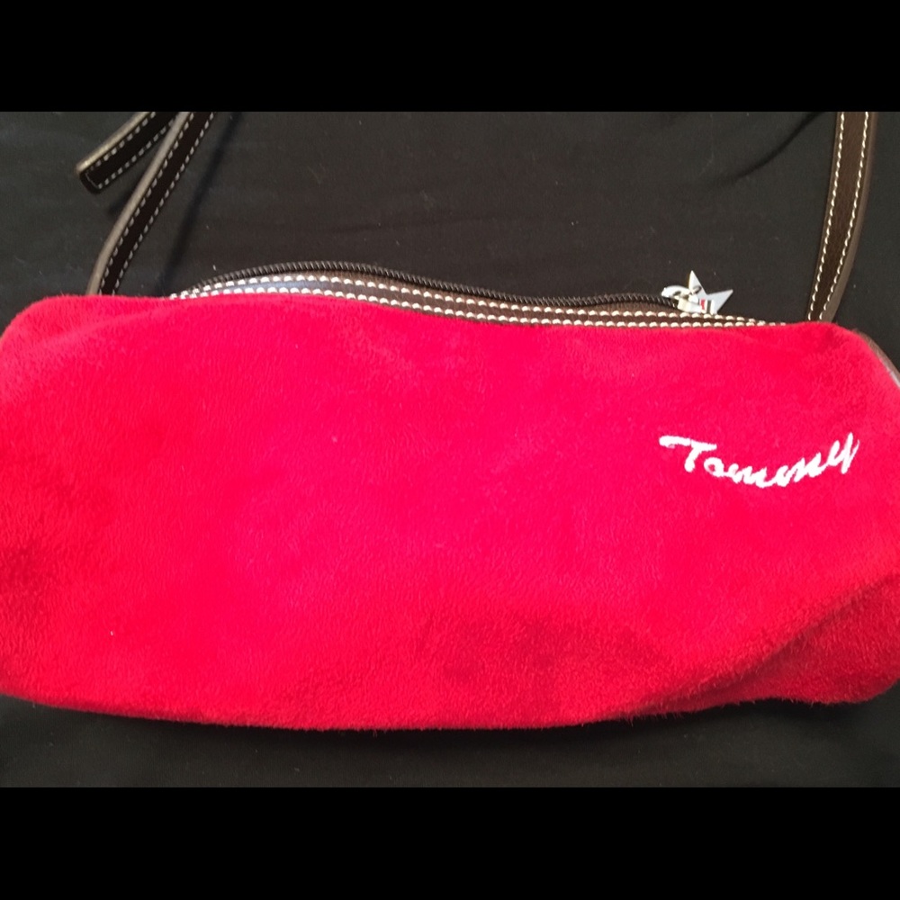 Tommy Hilfiger red suede purse